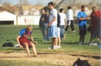 Harrison on a longjump landing